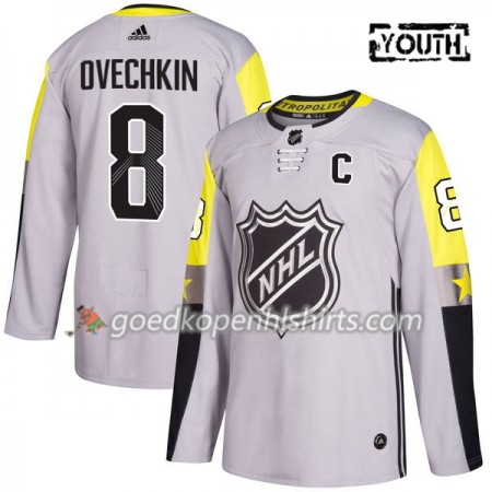 Washington Capitals Alexander Ovechkin 8 2018 NHL All-Star Metro Division Adidas Grijs Authentic Shirt - Kinderen